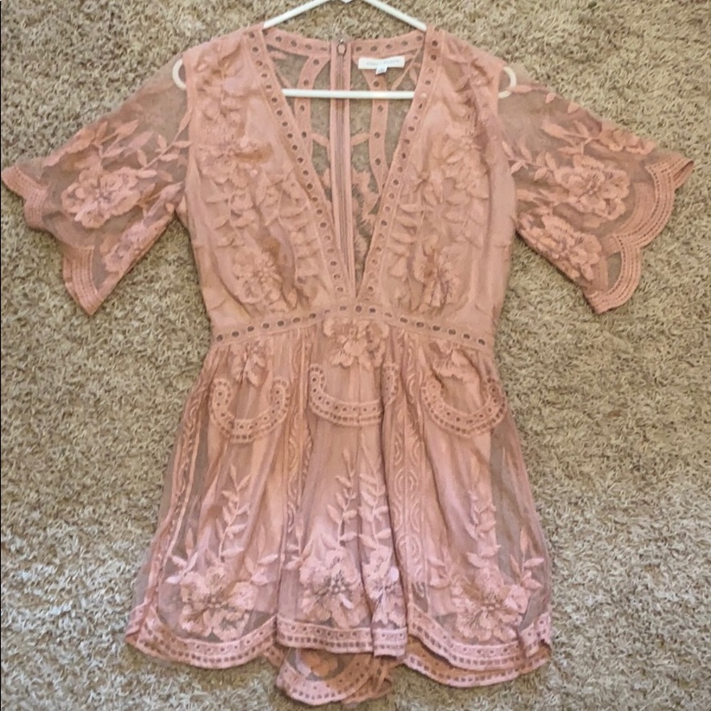 Mauve lace romper